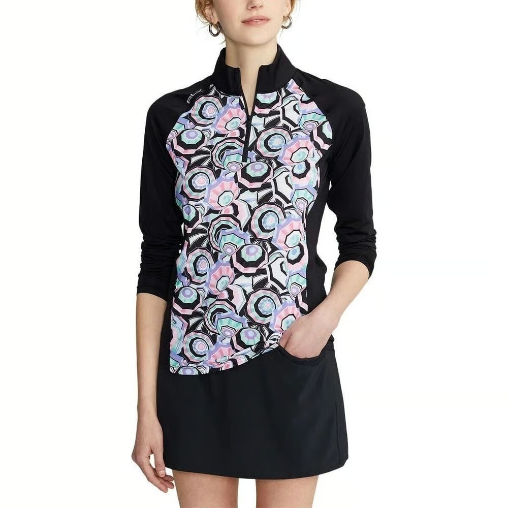 RLX Ralph Lauren Shirt Women's XS Airflow Jersey Umbrella 1/4-Zip Golf NWT $148